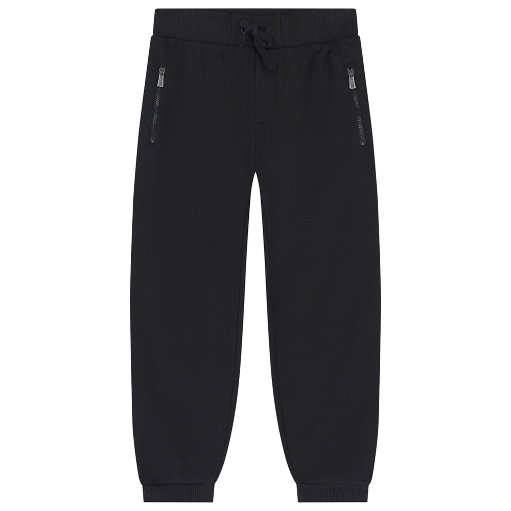 Moschino -back pocket Black Bear Logo Patch-front zip quilt sides-Joggers-38
